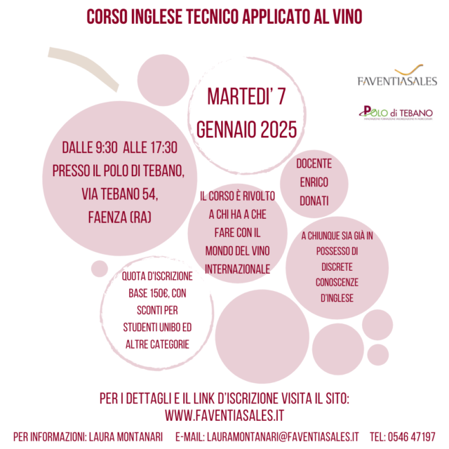 CORSO INGLESE TECNICO APPLICATO AL VINO